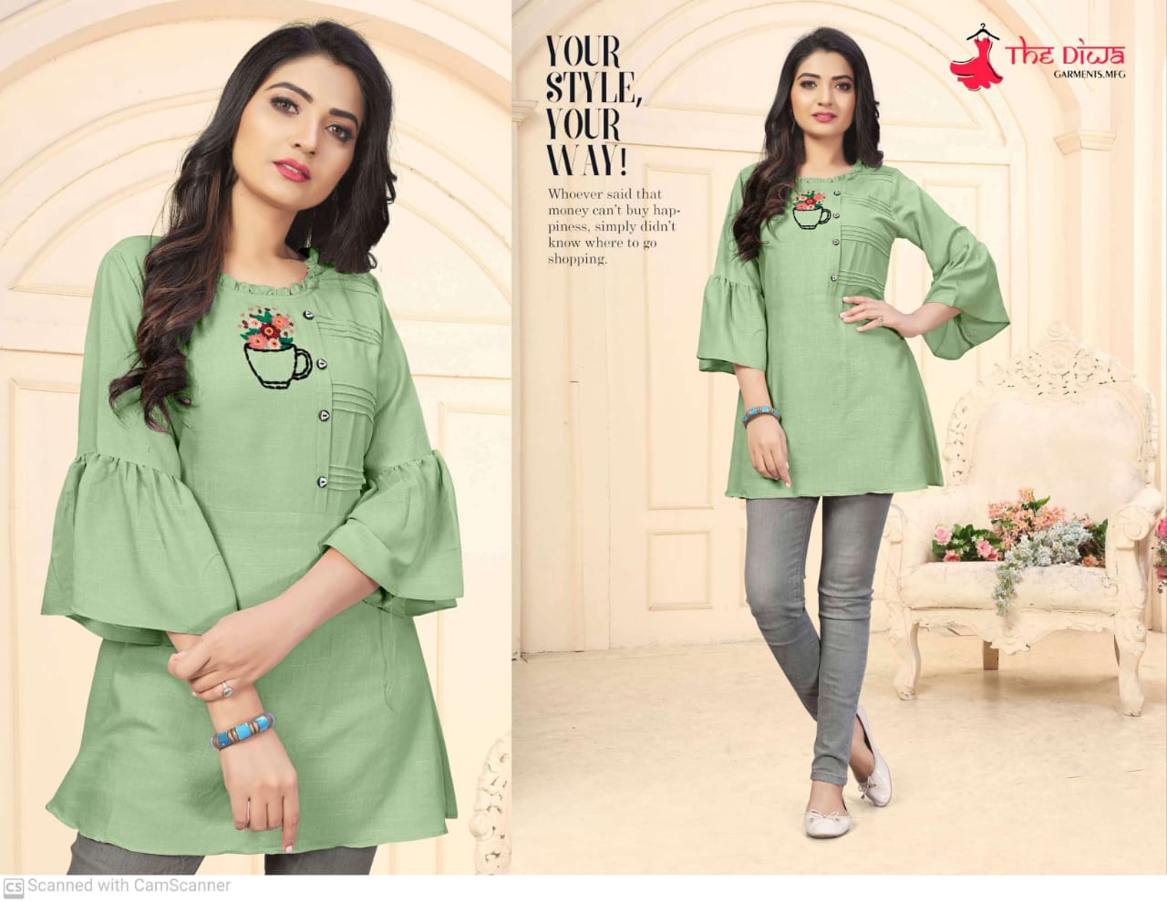 the diwa garments d no 1001 poly cotton catchy look kurti catalog