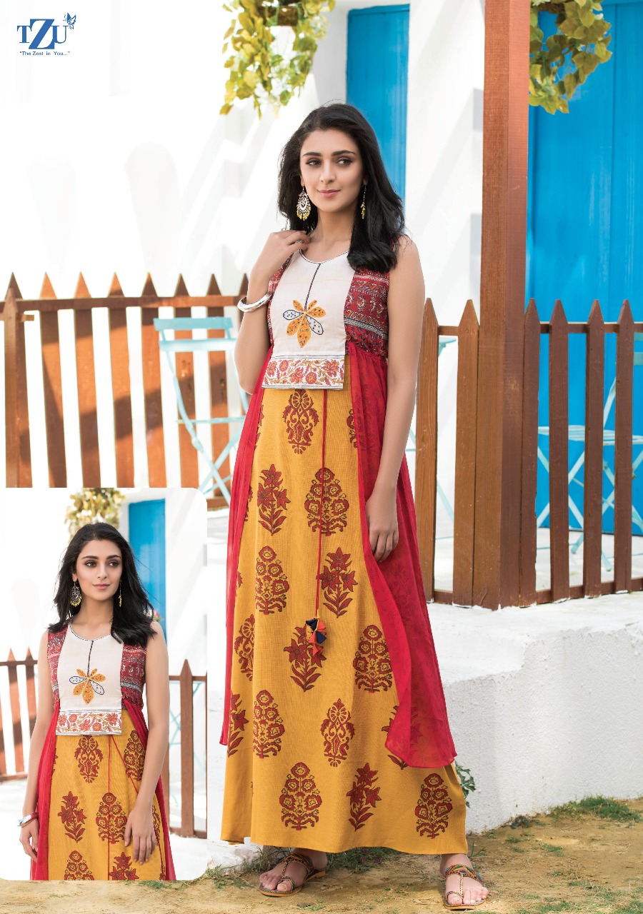 tzu life nancy fancy colorful collection of kurtis at reasonable rate