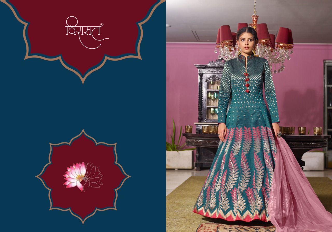 virasat muskan d no 1070  jacquard innovative style gown singal