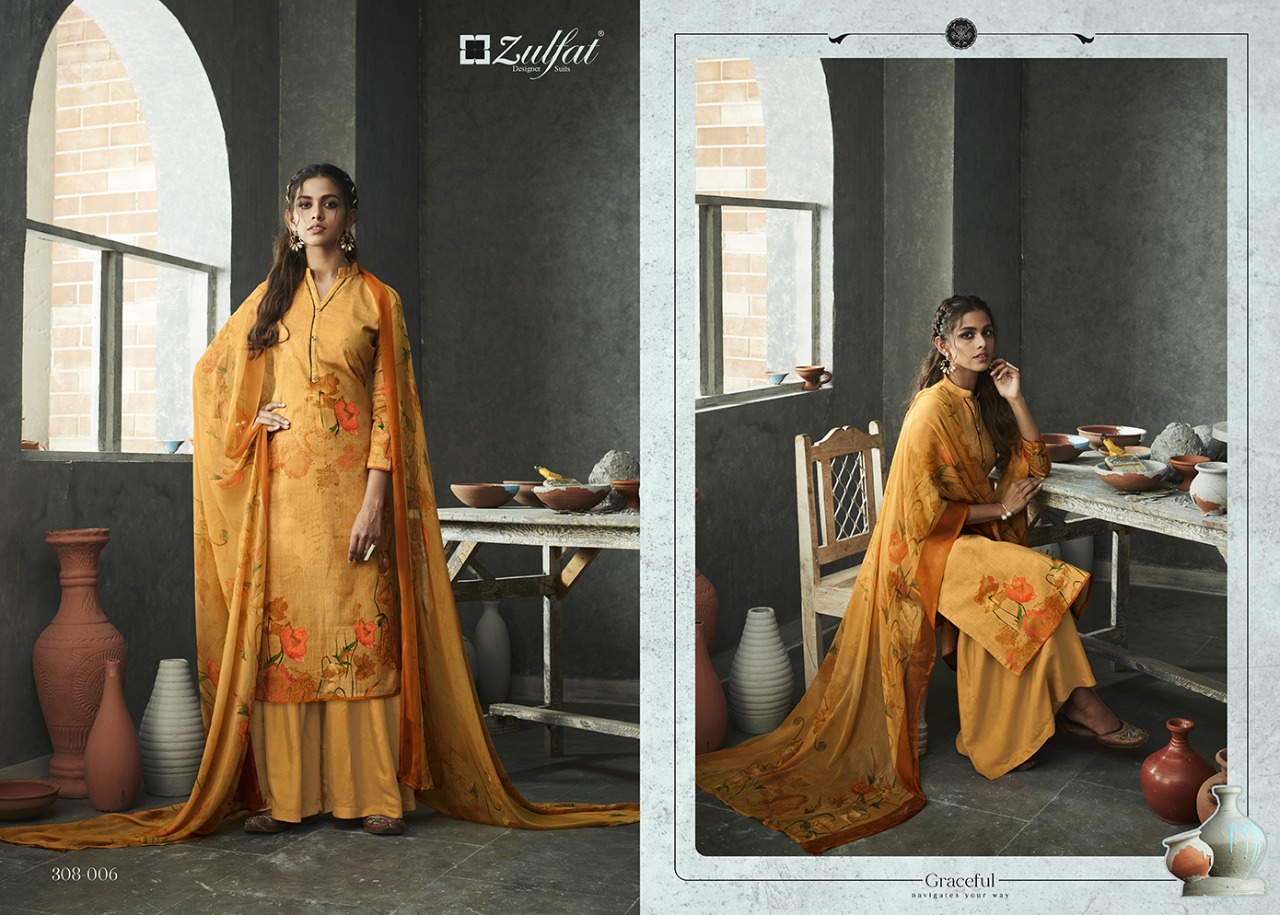 zulfat designer gulmohar cotton ecclusive print salwar suit catalog
