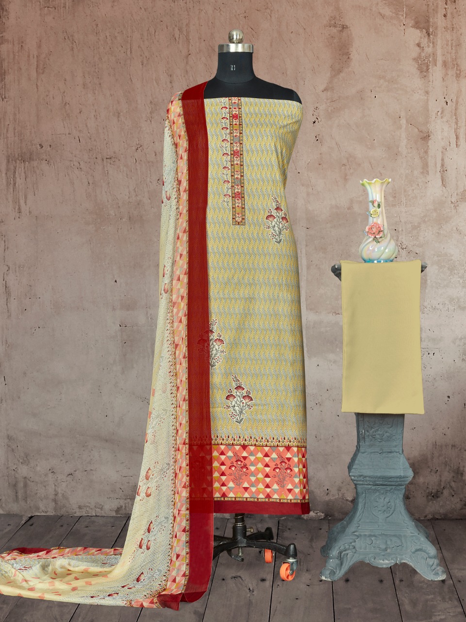 bipson  heritage 1418 cotton exclusive print and colours salwar suit colour set