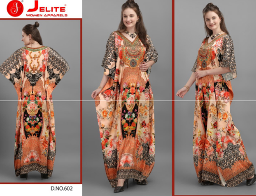 jelite Kaftan E Nazakat Volume 6  Smooth Satin  stylish look indo western catalog
