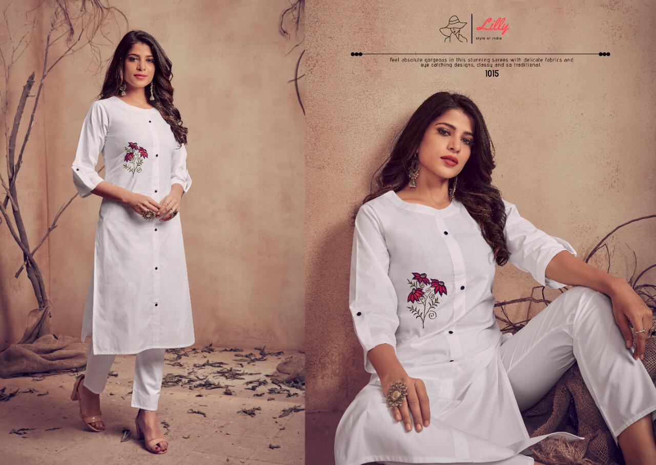 lilly style of india meetu cotton catchy look kurti with pent catalog