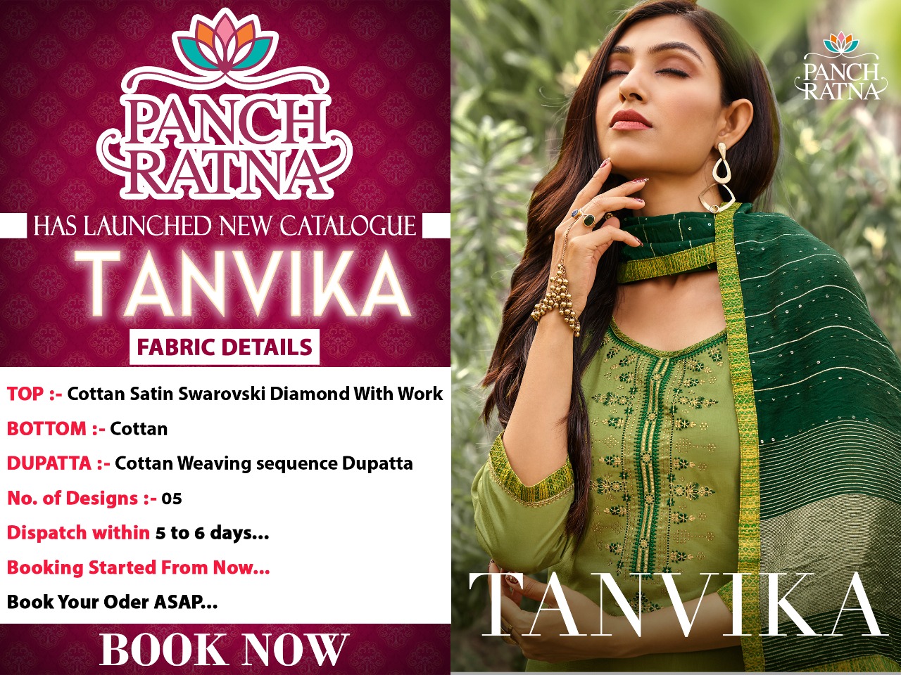 panch ratna tanvika cotton elegant look salwar suit catalog