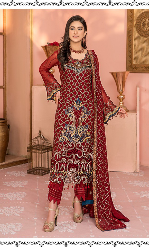 ramsha vol 11 d no r 307 to r 310 georget elegant salwar suit catalog