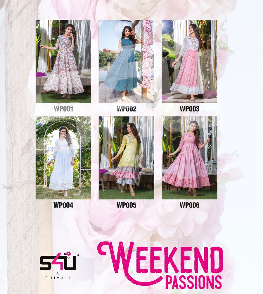 s4u weekend passion cotton  classic trendy look long kurti catalog