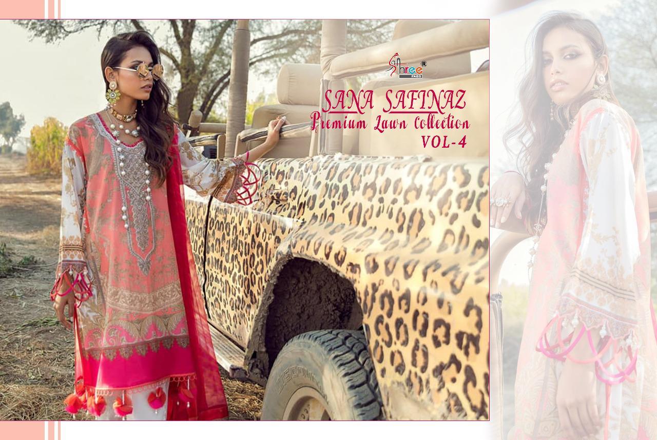 shree fab sana safinaz premium lawn collection vol 4 cotton salwar suit with cotton dupatta catalog