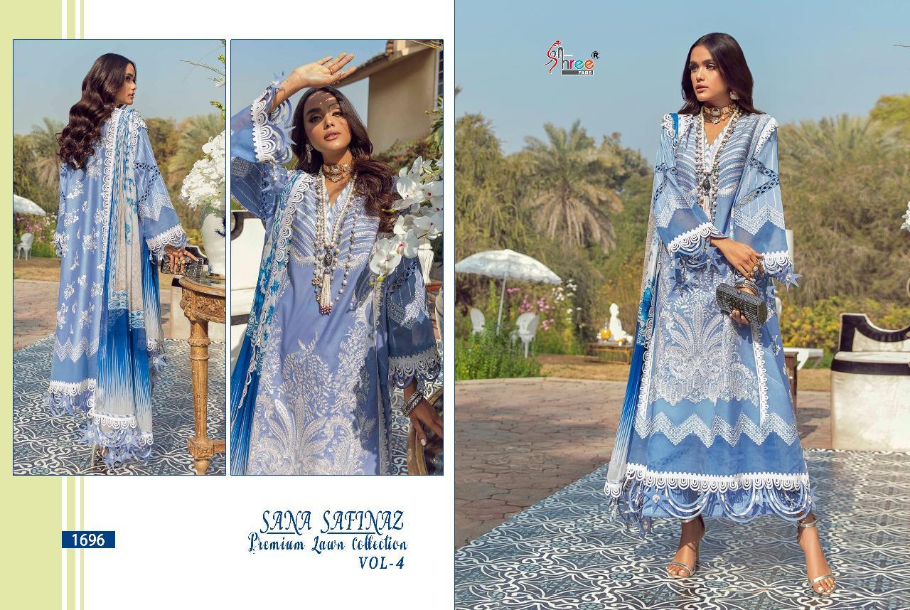 shree fab sana safinaz premium lawn collection vol 4 cotton salwar suit with cotton dupatta catalog