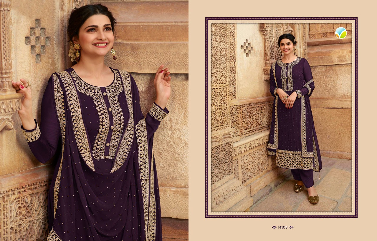 vinay fashion kaseesh andaaz georgette decent embroidary look  salwar suit catalog