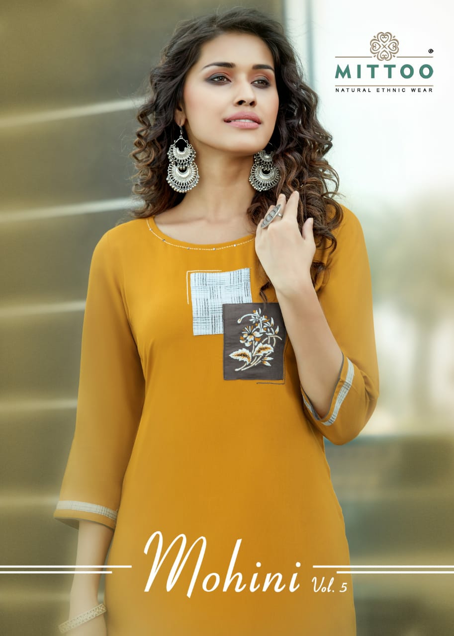 mittoo mohini vol 5 rayon catchy look kurti with pant catalog