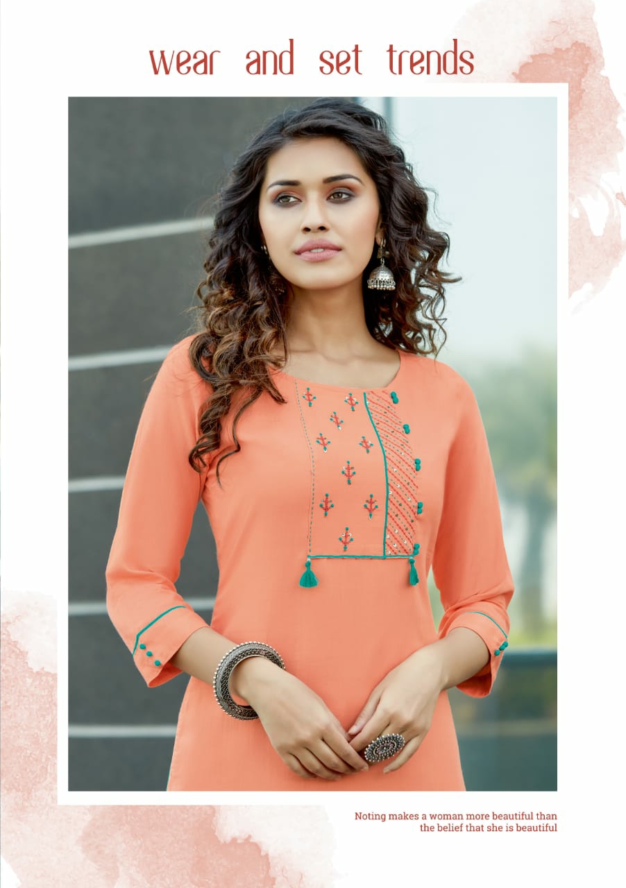 mittoo mohini vol 5 rayon catchy look kurti with pant catalog