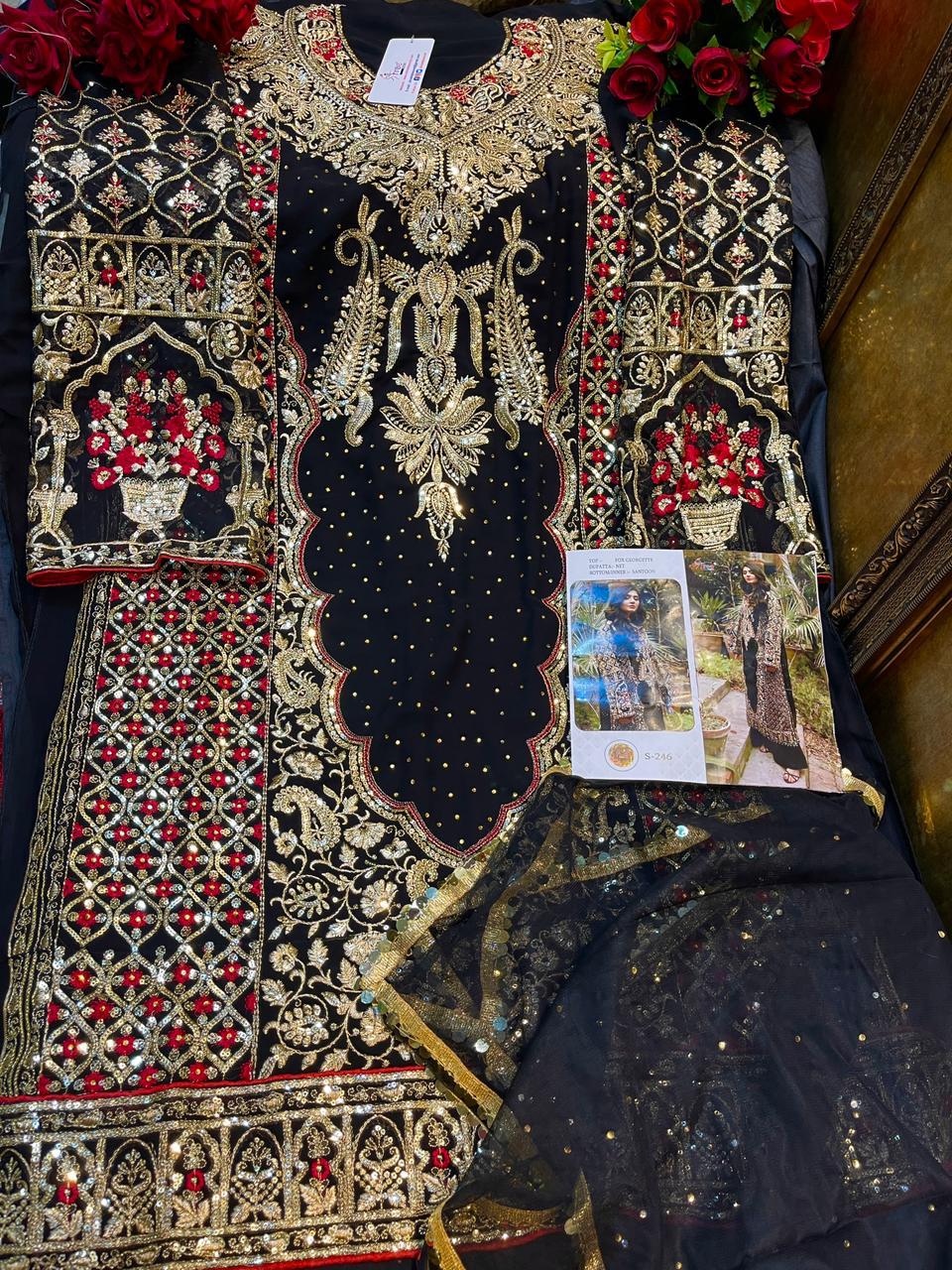 shree fabs s 246 georgette regal look salwar suit singale