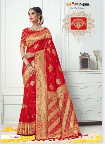 b fine aks silk festive look saree catalog