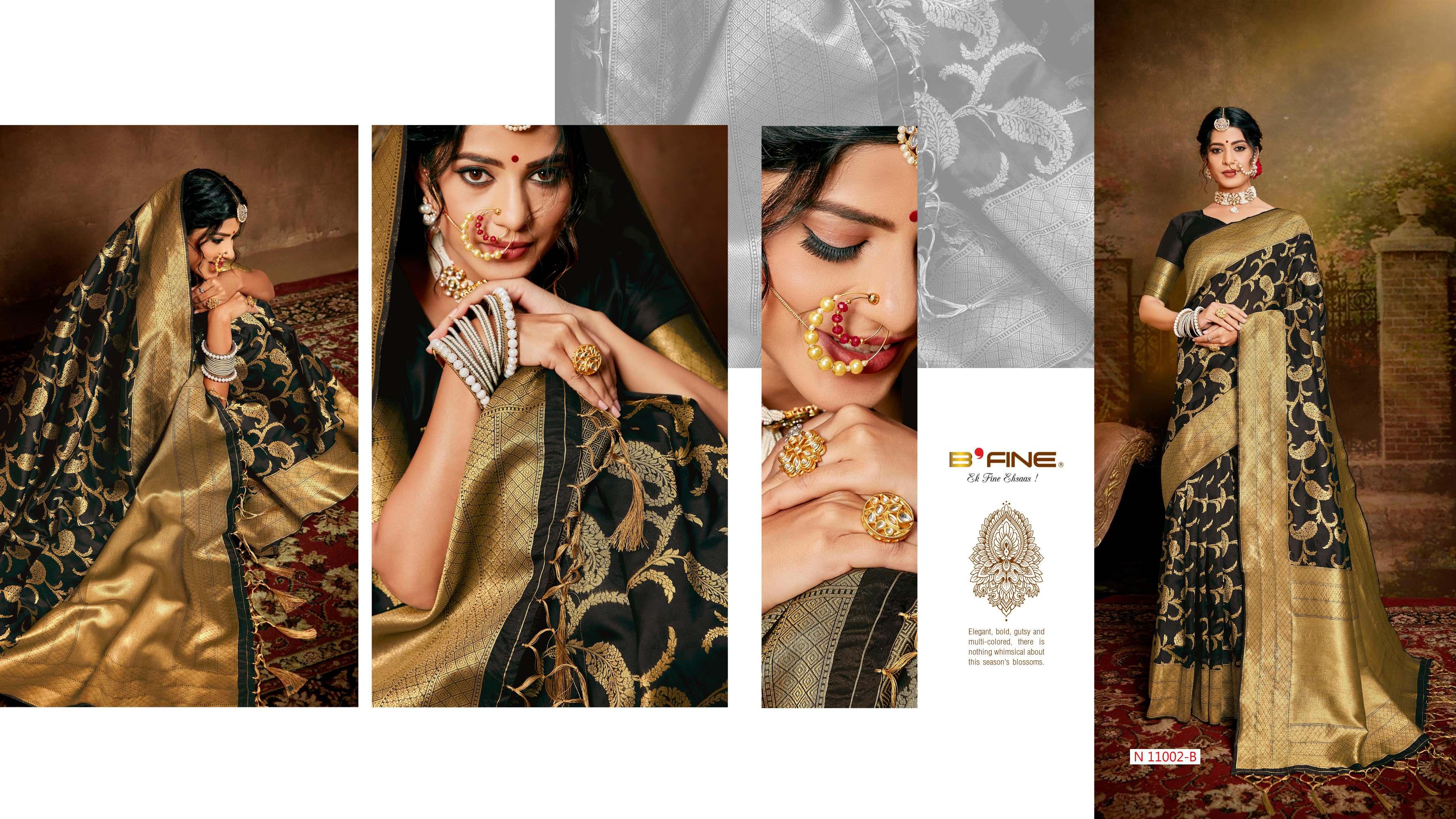 b fine jamdani  silk elegant saree catalog