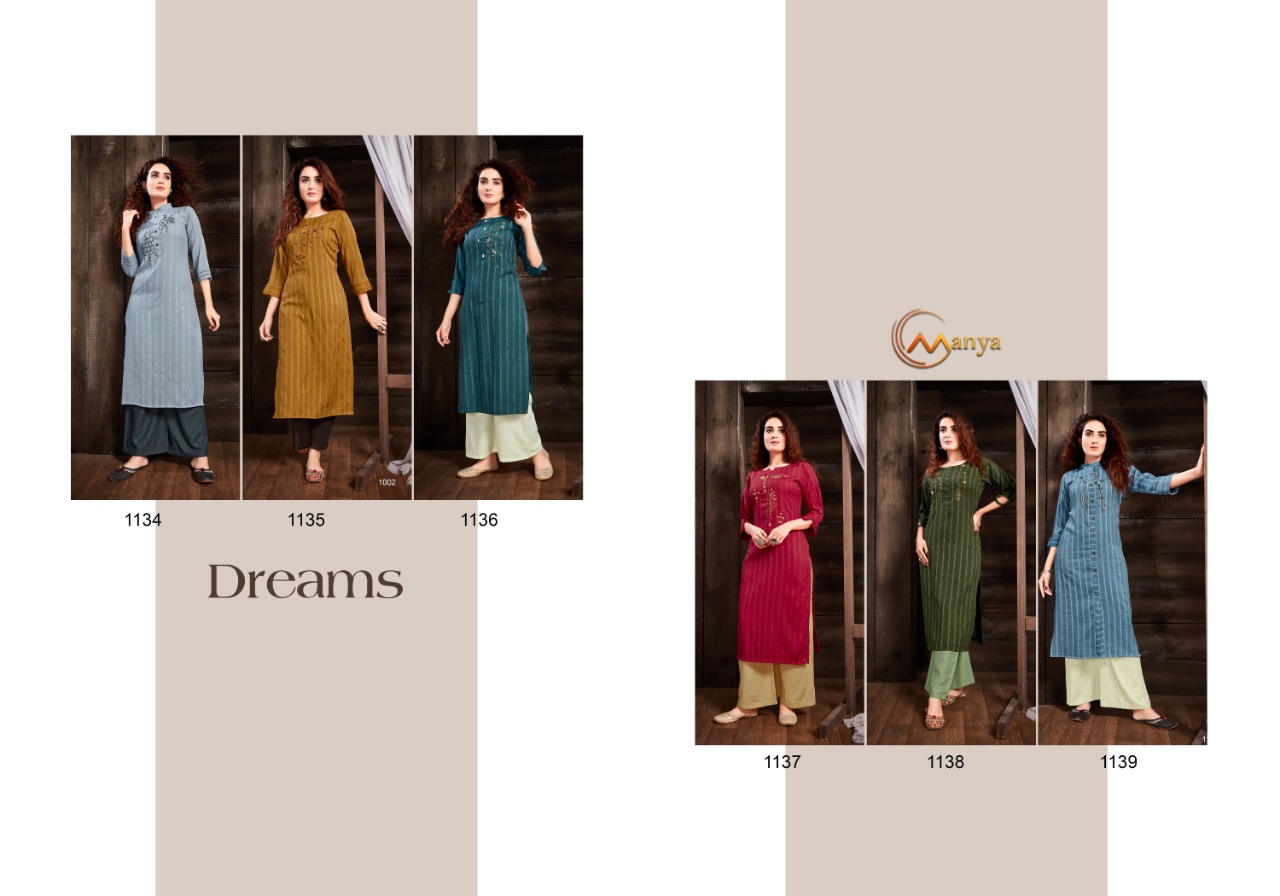 mansi fashion dreams reyon classic trendy look kurti with plazzo catalog