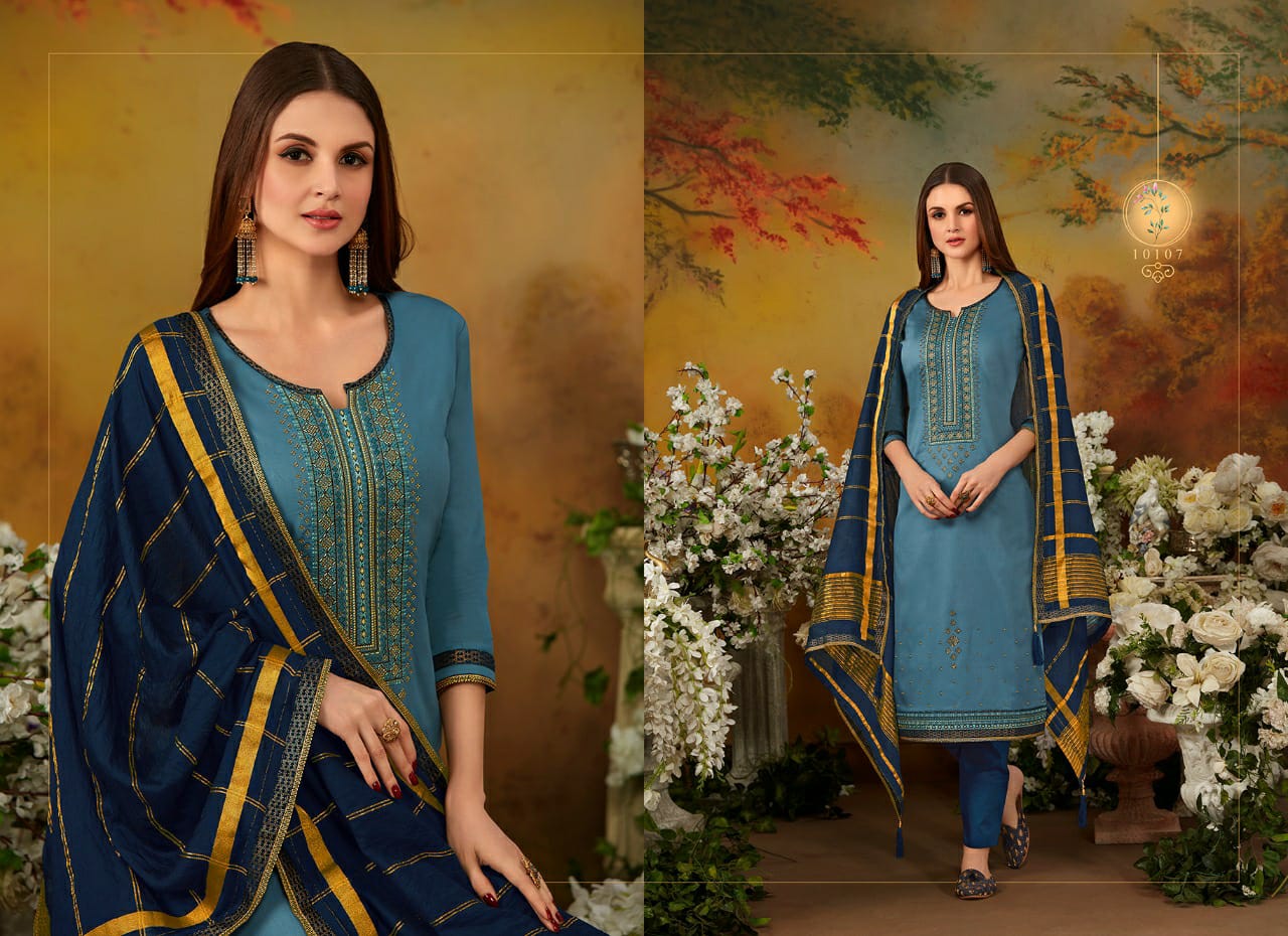 Ramaiya Kessi Fabrics Pvt Ltd  Zanzar Vol 2 jam silk astonishing look salwar suit catalog