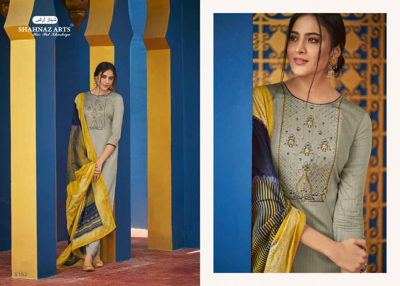 Shahnaz arts panihari vol 5 cotton embroidered dress Material at wholesale prices