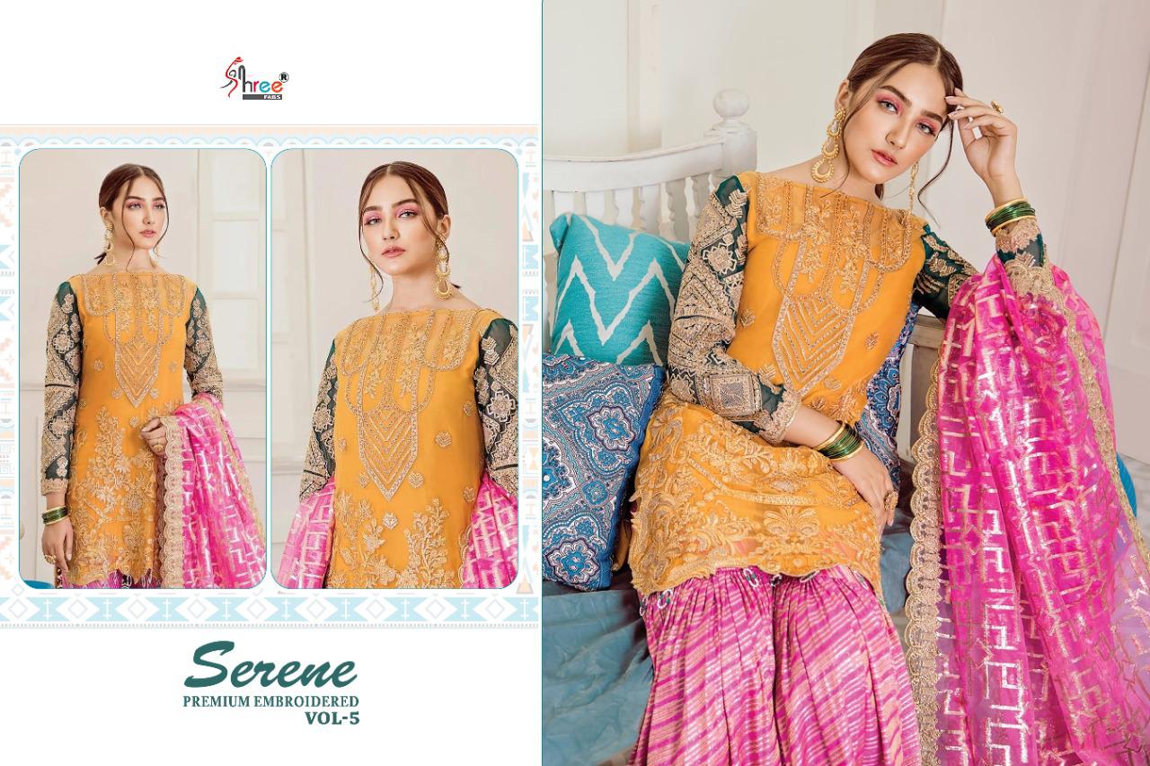 shree fab serene premium embroded vol 5 attractive look salwar suit catalog