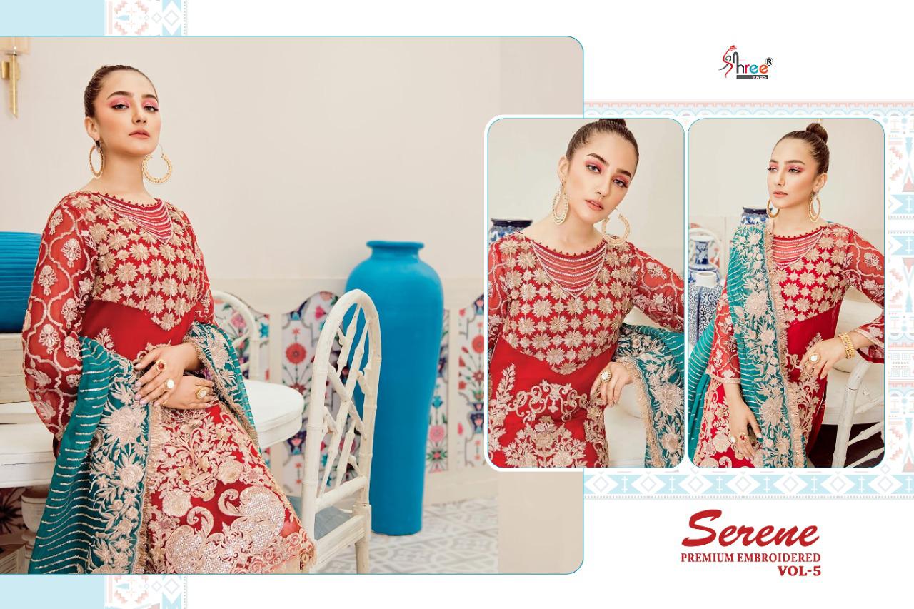 shree fab serene premium embroded vol 5 attractive look salwar suit catalog
