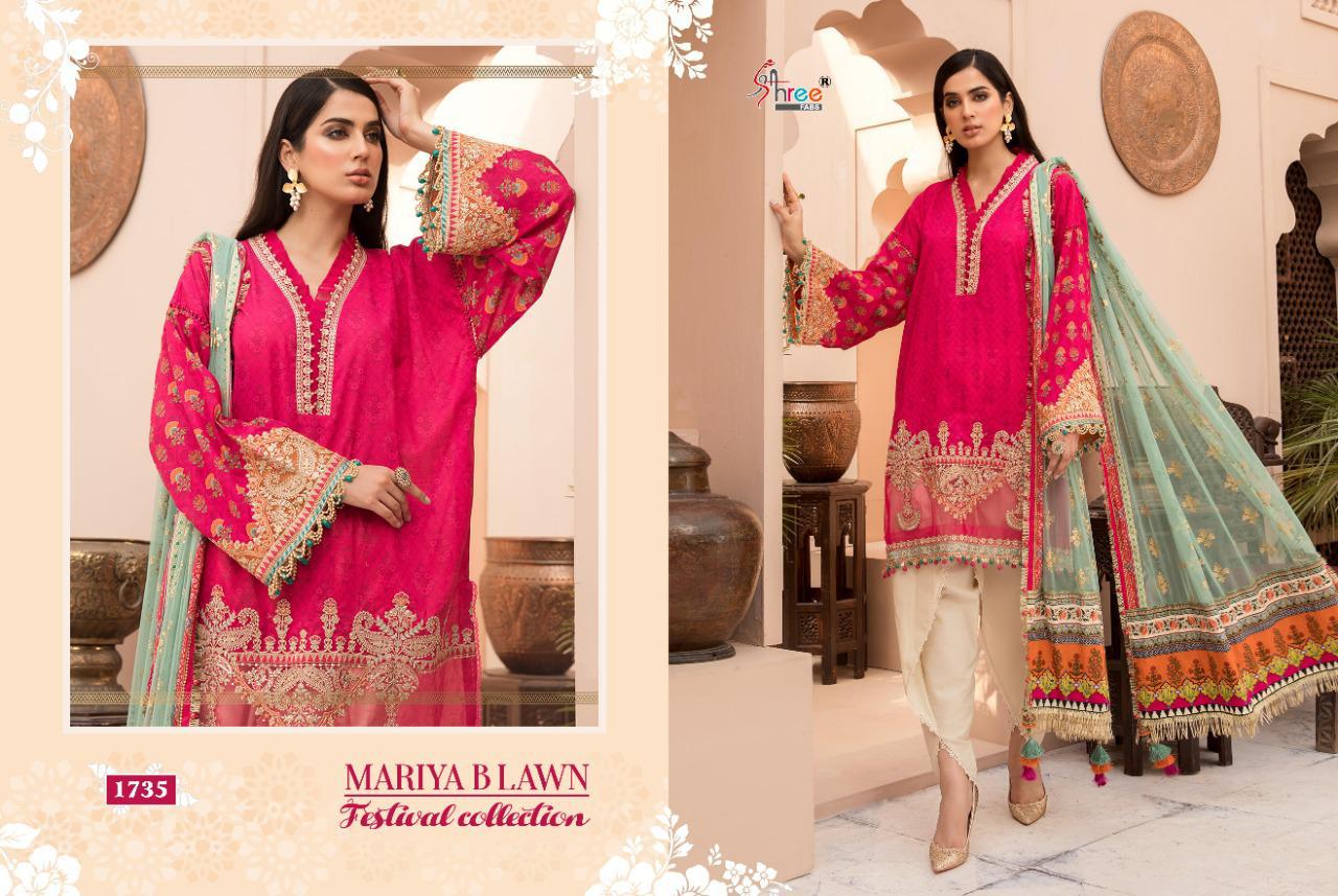 shree fabs mariya b lawn festival collection lawn cotton exclusive colours and embrodery cotton dupatta salwar suit catalog