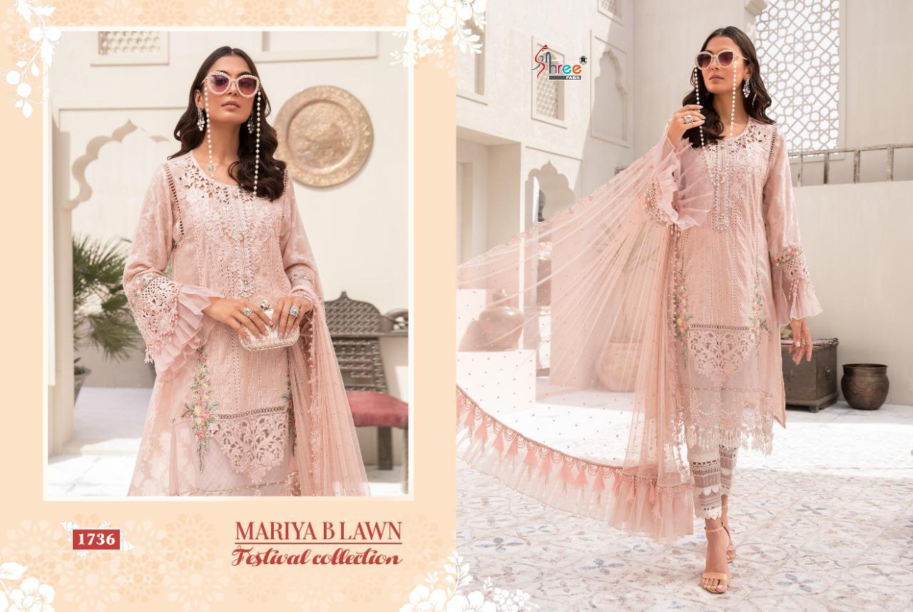 shree fabs mariya b lawn festival collection lawn cotton exclusive colours and embrodery siffon dupatta salwar suit catalog