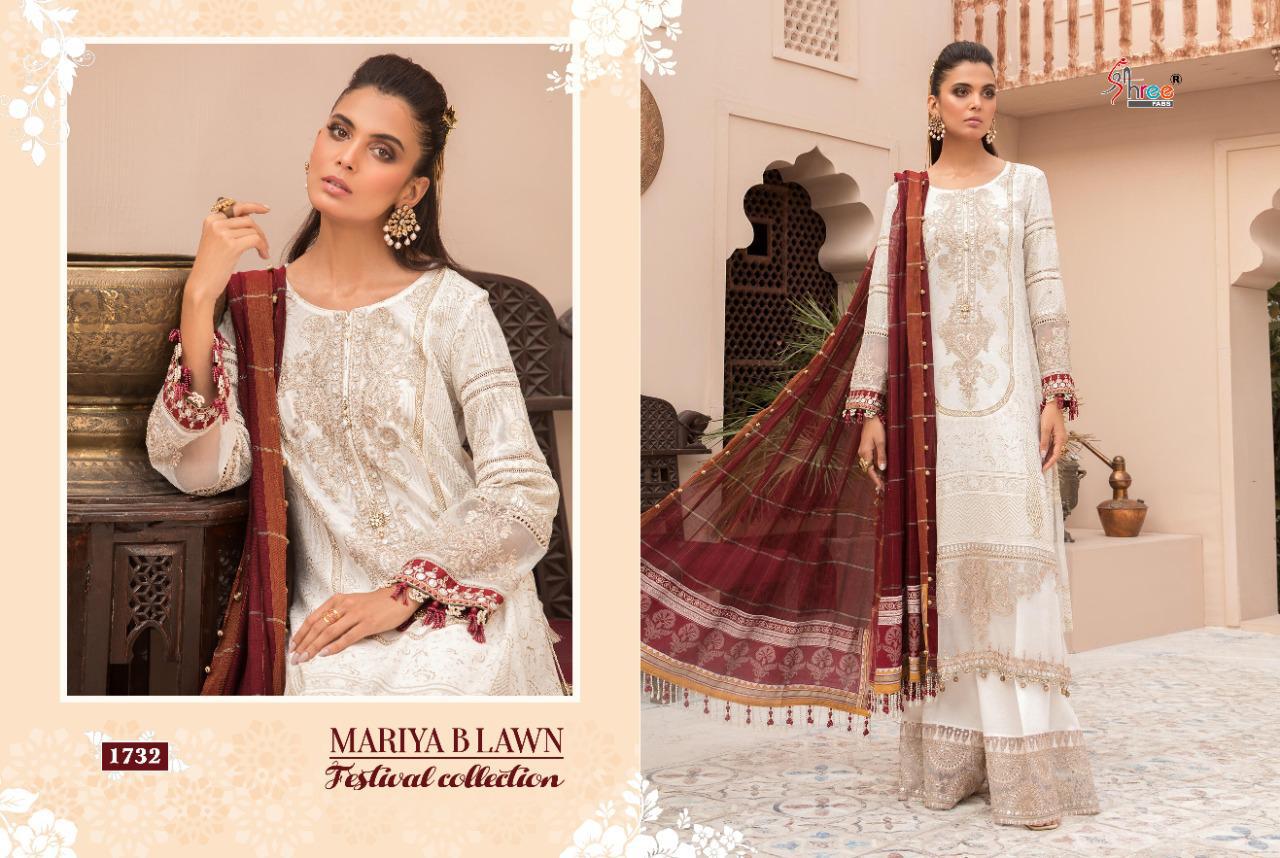 shree fabs mariya b lawn festival collection lawn cotton exclusive colours and embrodery siffon dupatta salwar suit catalog