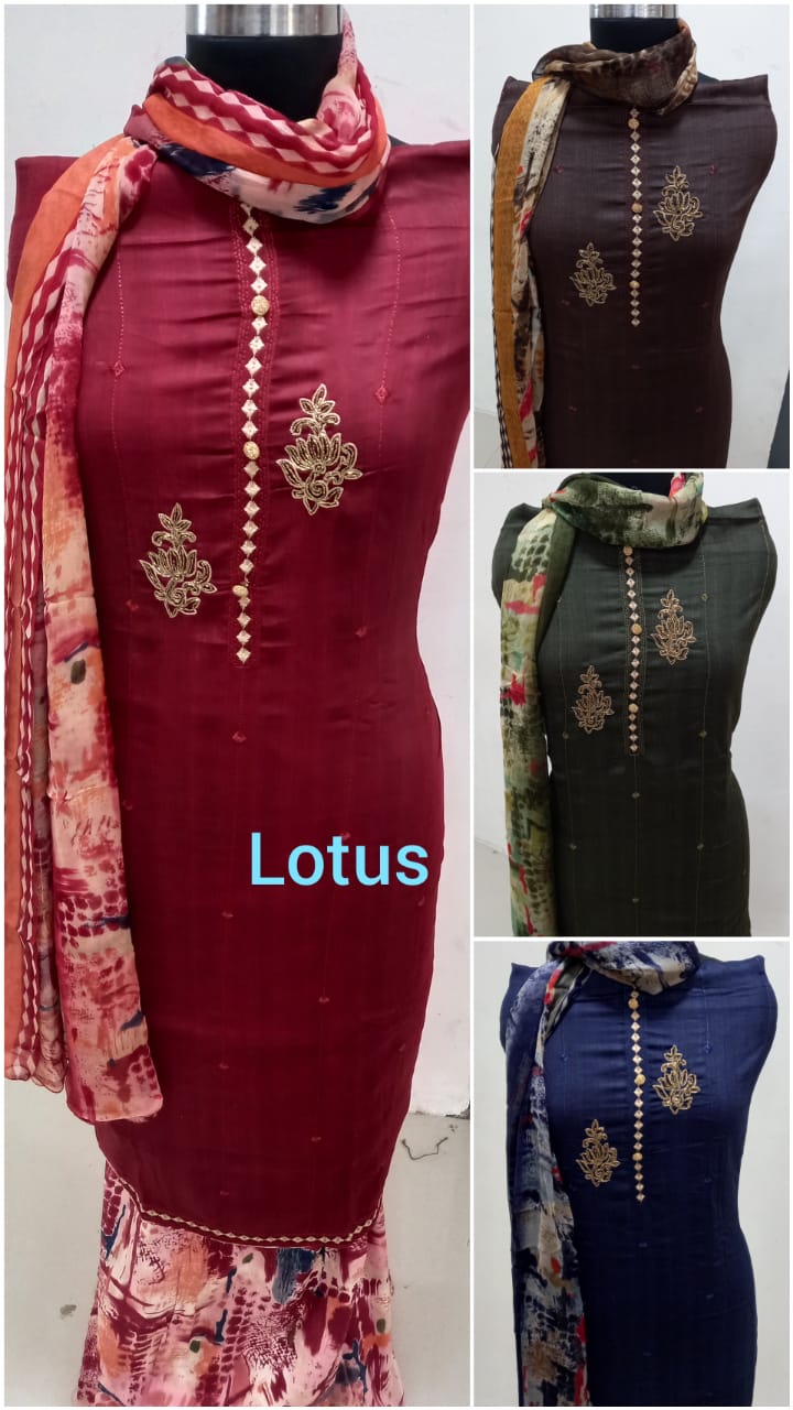 siyona lotus jam silk decent look salwar suit catalog