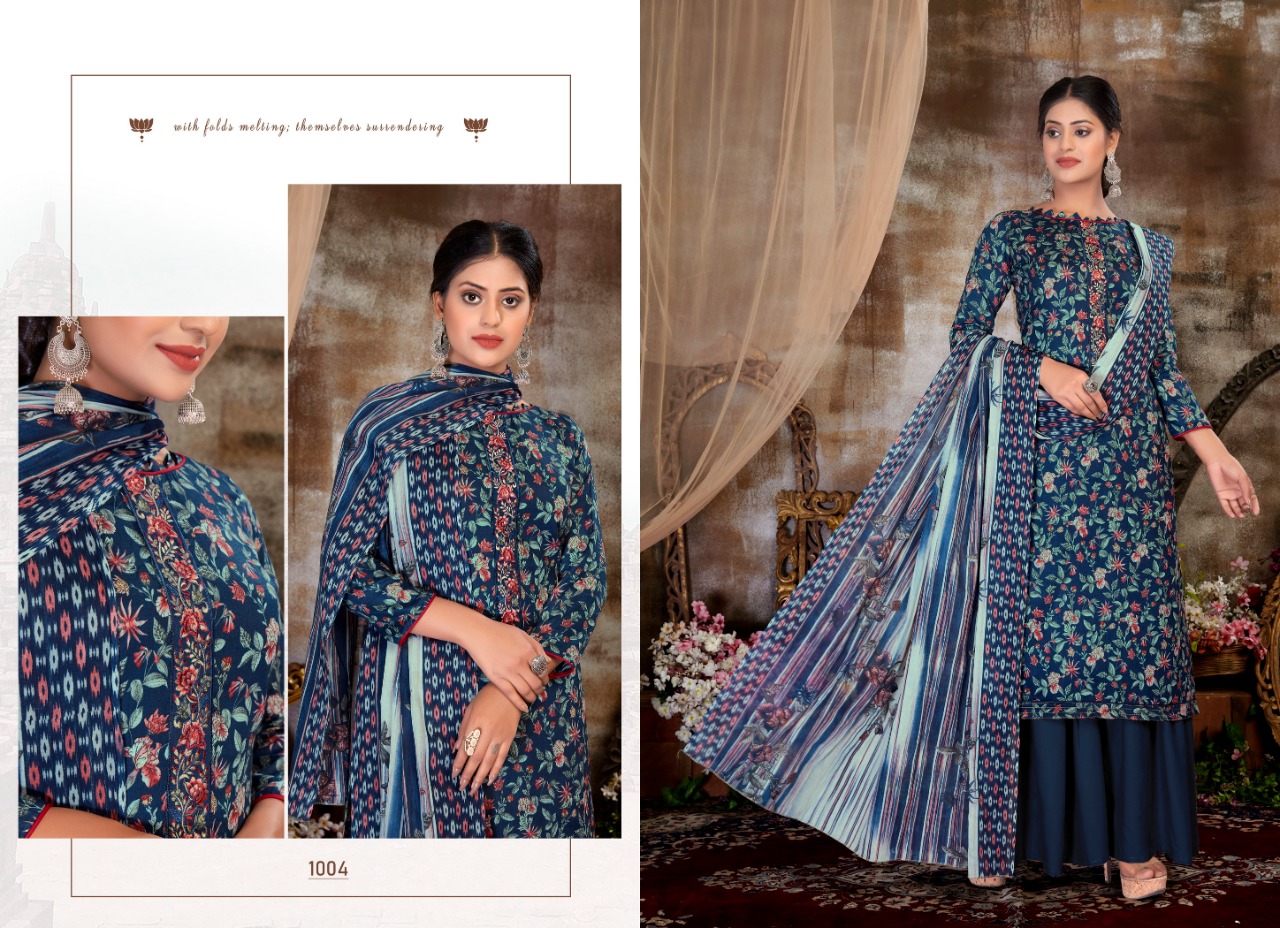 siyona sophie Pure Glace Cotton attrective print salwar suit catalog