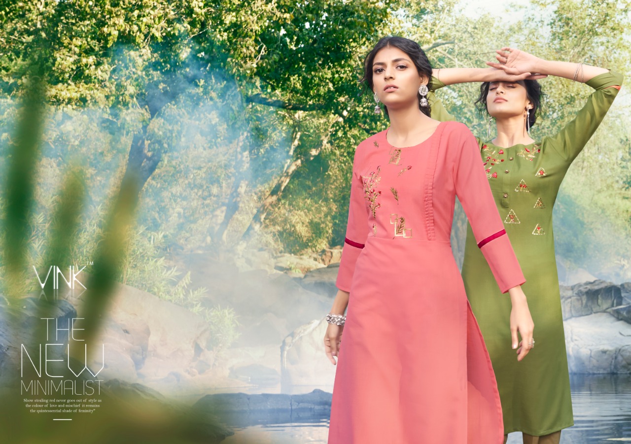 Vink rio vol 4 designer embroidered kurti with pants collection online seller