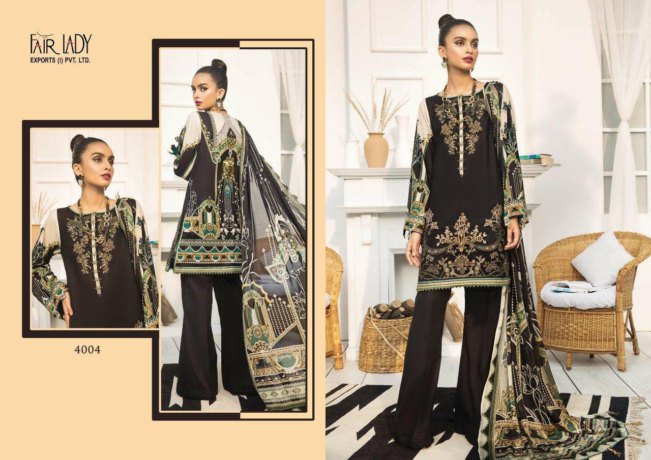 Fairlady Baroque jam satin authentic fabric salwar suit catalog