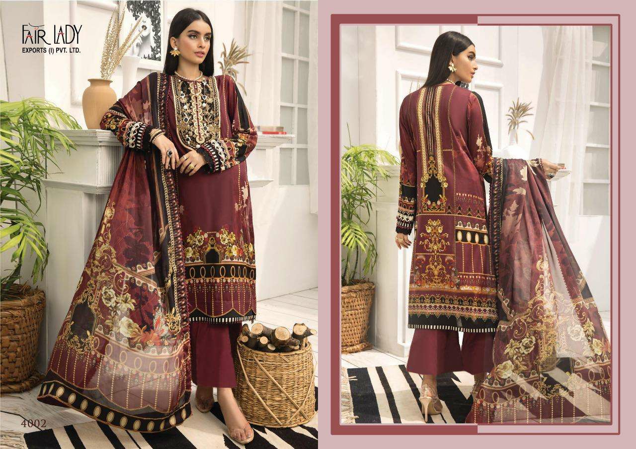 Fairlady Baroque jam satin authentic fabric salwar suit catalog