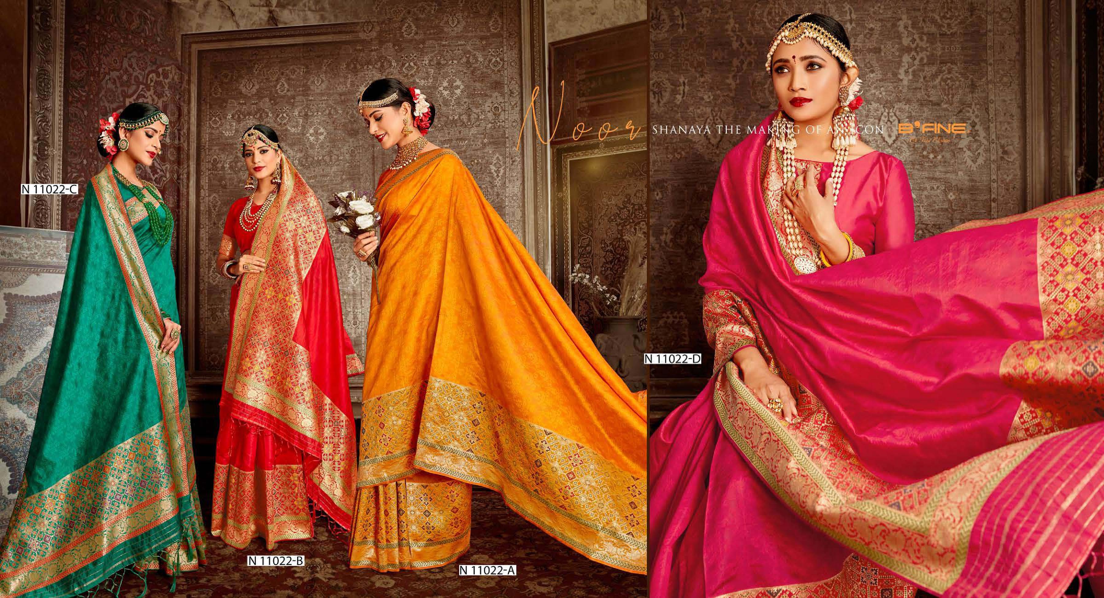 b fine meenakari silk festive look saree catalog