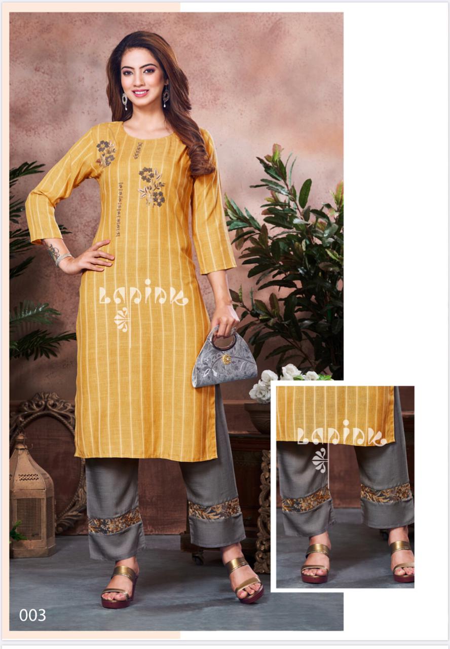 lapink zeel vol 1 cotton rayon astonishing kurti with pant catalog