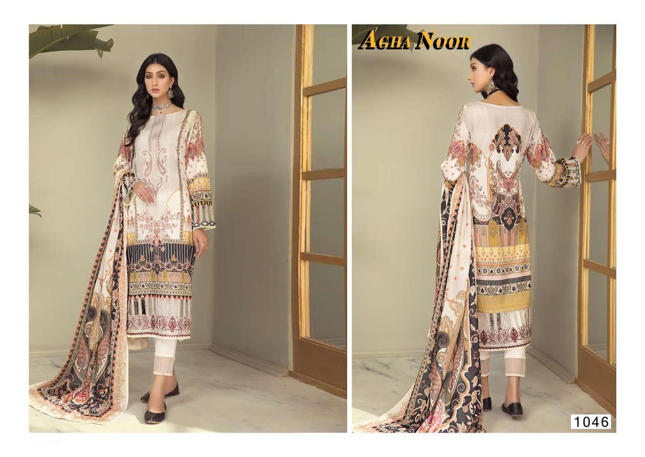 agha noor vol 4 cotton regal look salwar suit catalog