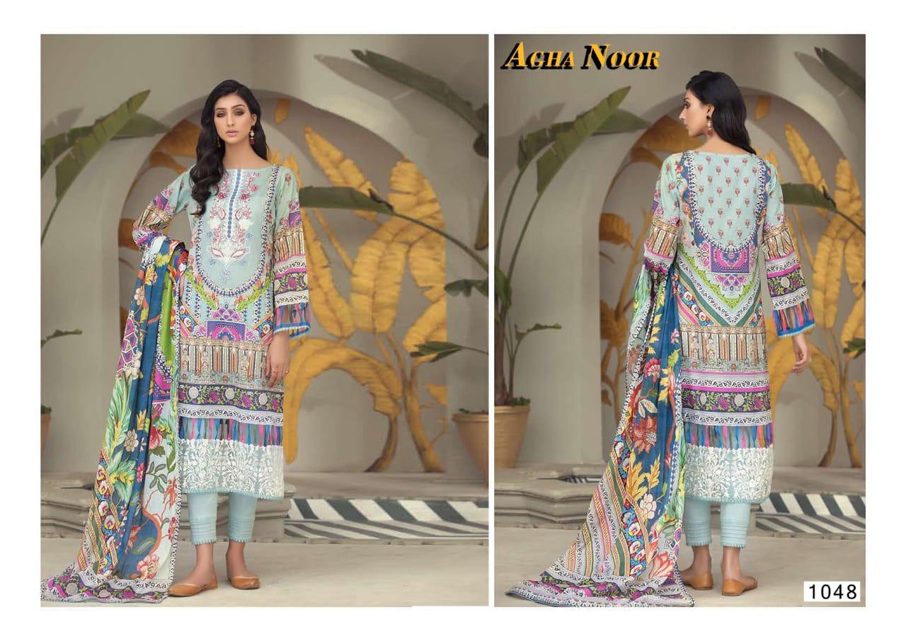 agha noor vol 4 lawn cotton exclusive look salwar suit catalog