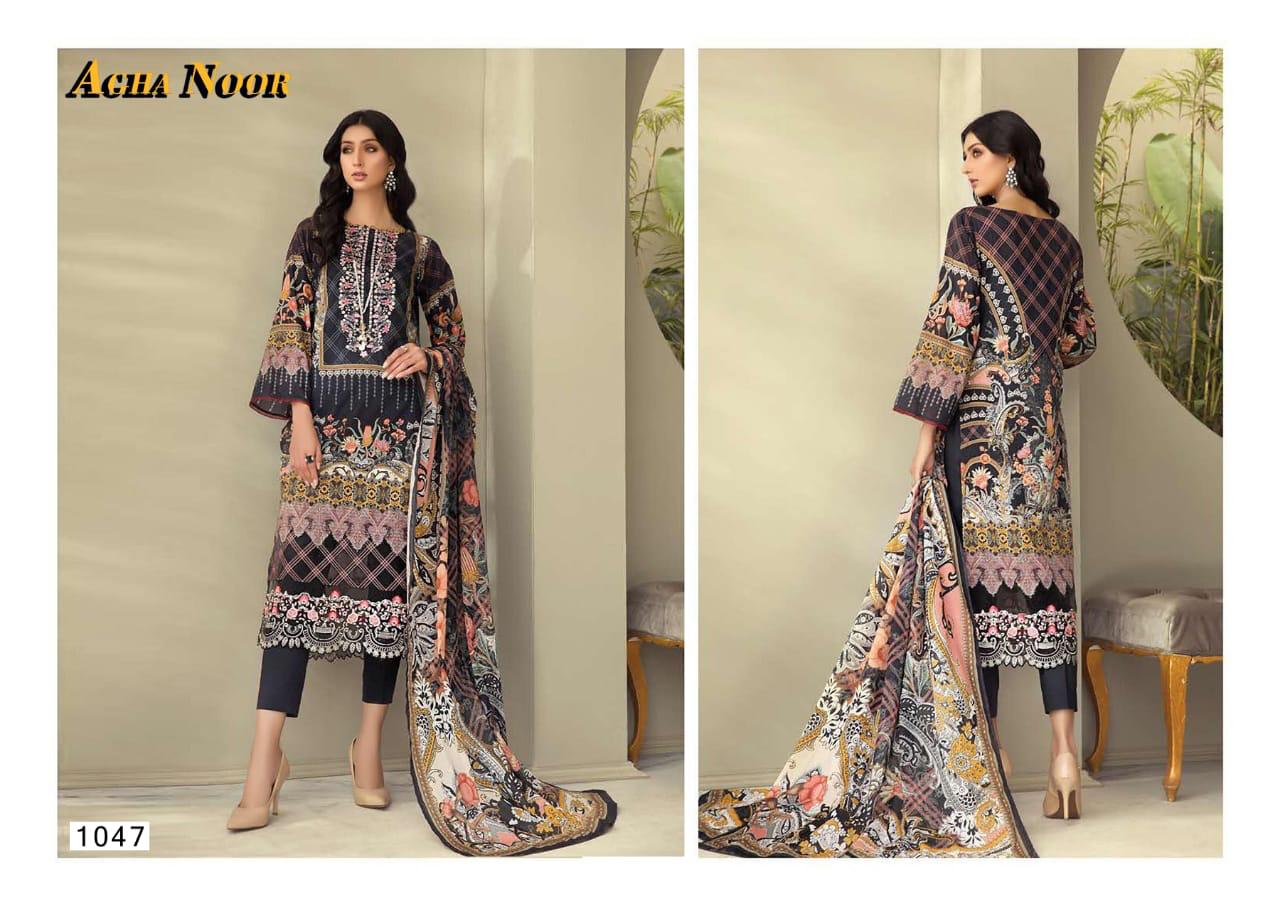 agha noor vol 4 lawn cotton exclusive look salwar suit catalog