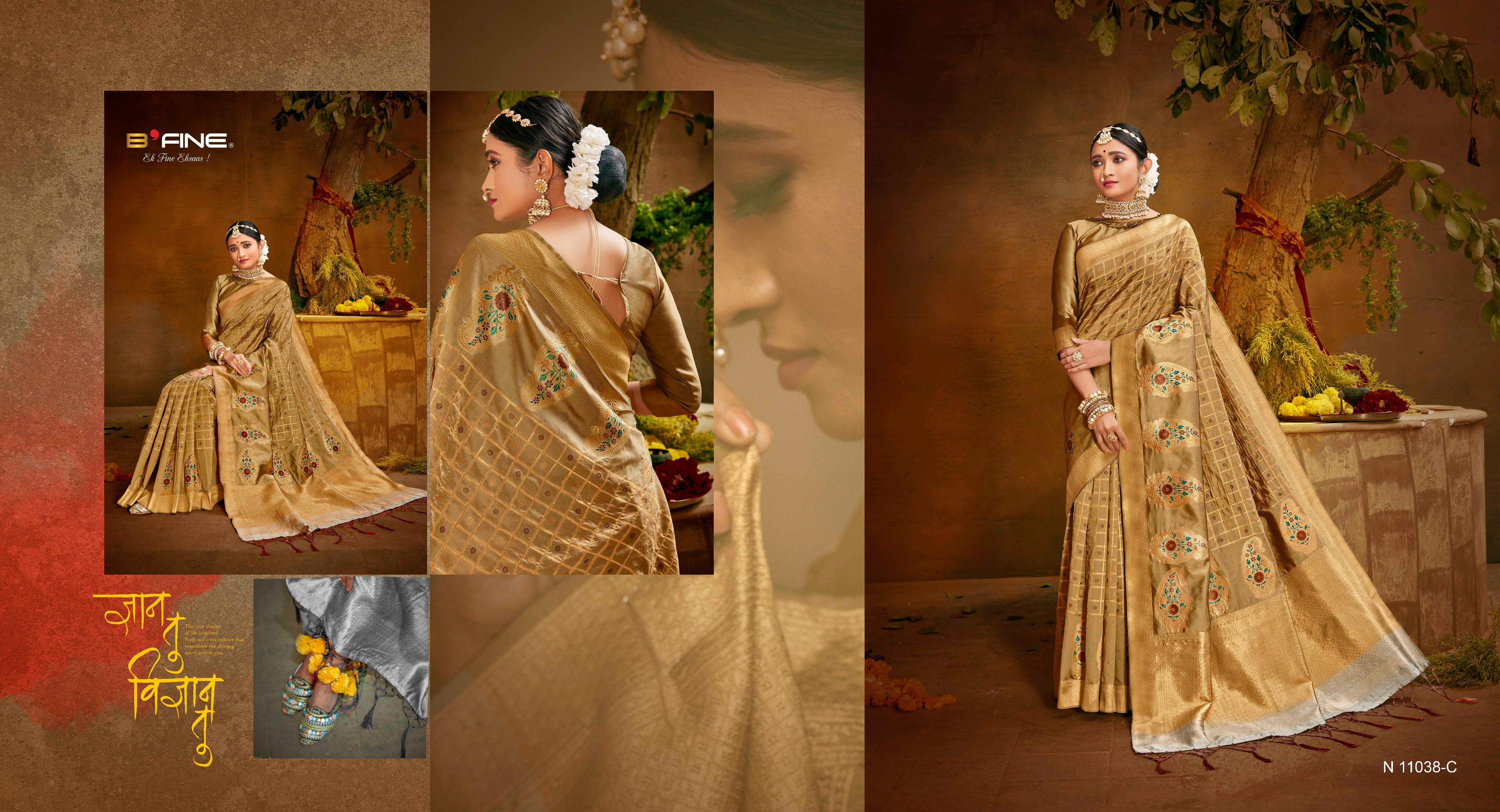 B fine kalakruti silk festiv  look saree catalog