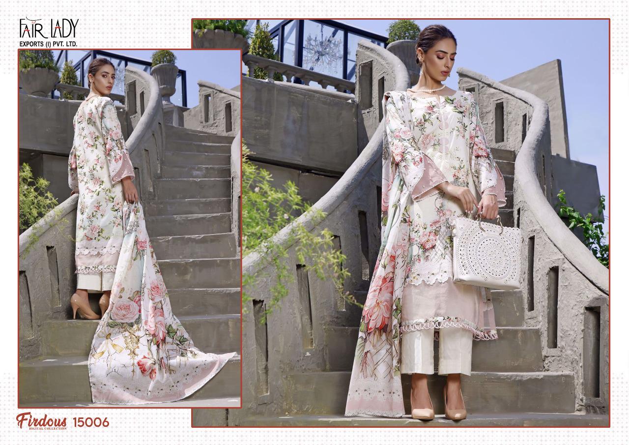 Fair lady firdous digital collection cotton catchy look salwar suit with chiffon dupatta catalog