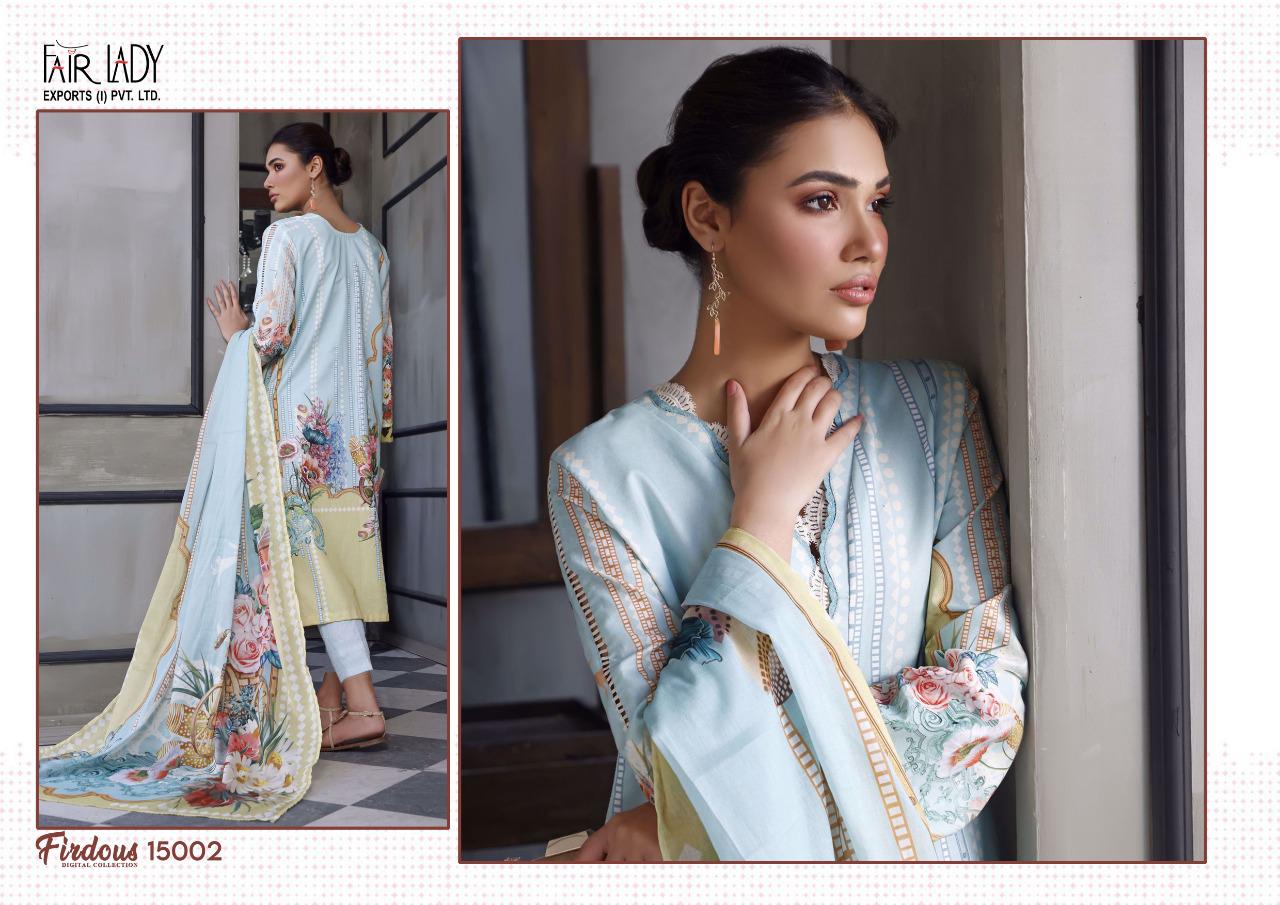 Fair lady firdous digital collection cotton regal look salwar suit with cotton dupatta catalog