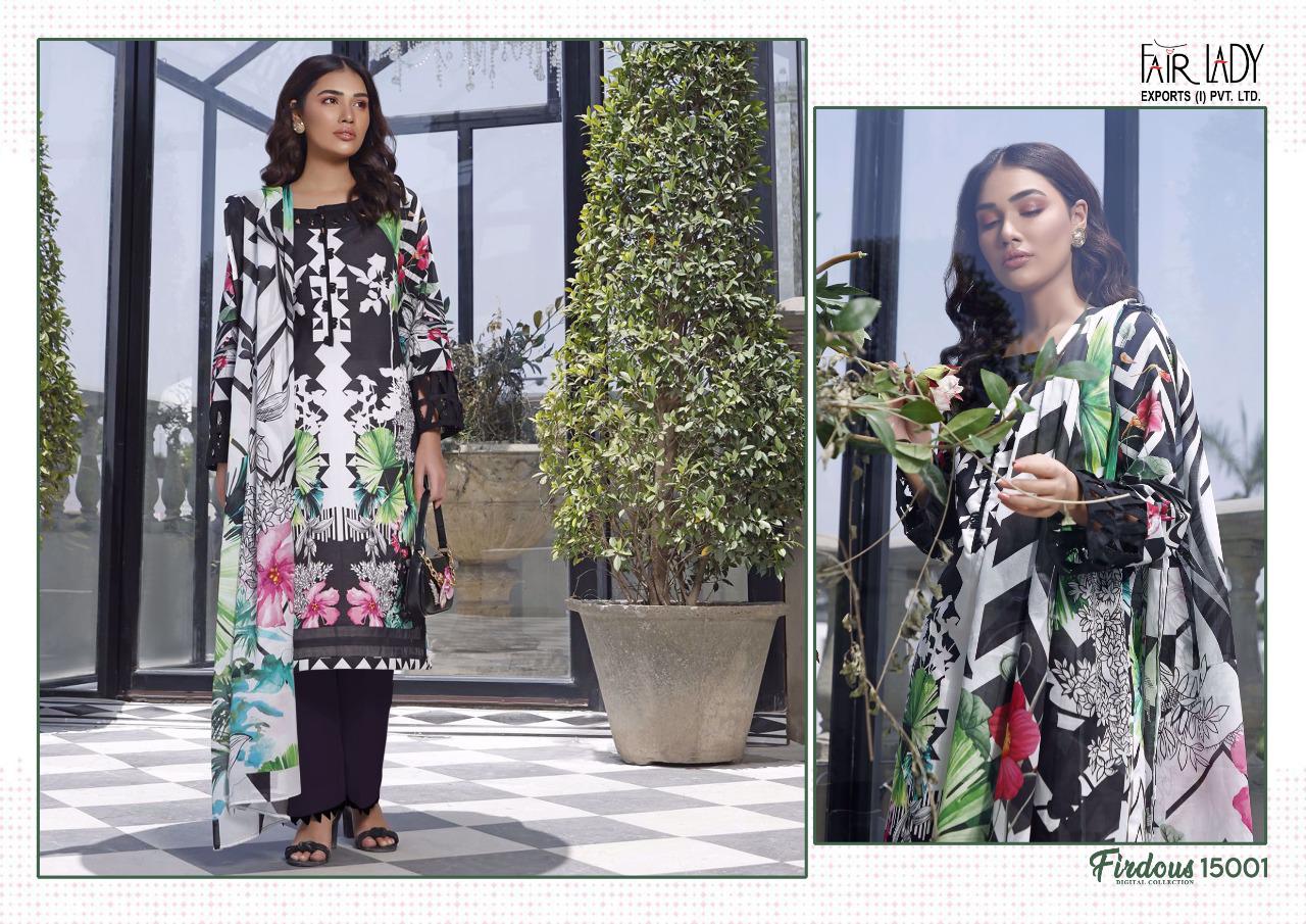 Fair lady firdous digital collection cotton regal look salwar suit with cotton dupatta catalog