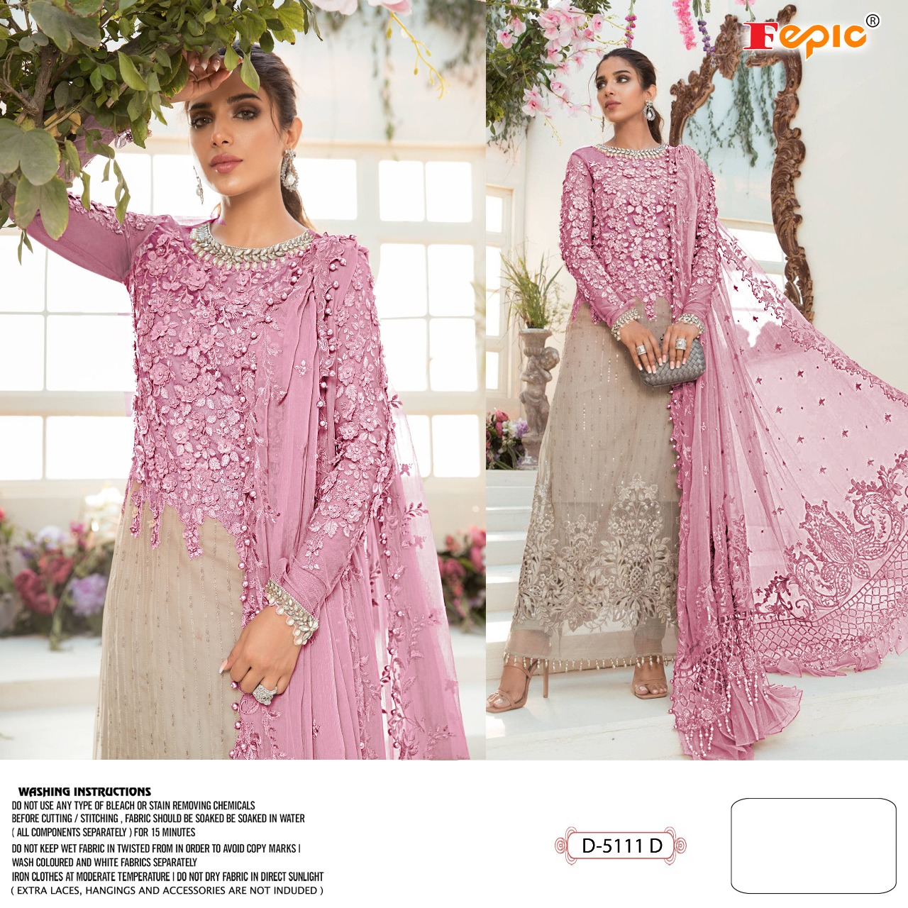 fepic rosemeen d 5111 net heavy embroidered astonishing look salwar suit colour set