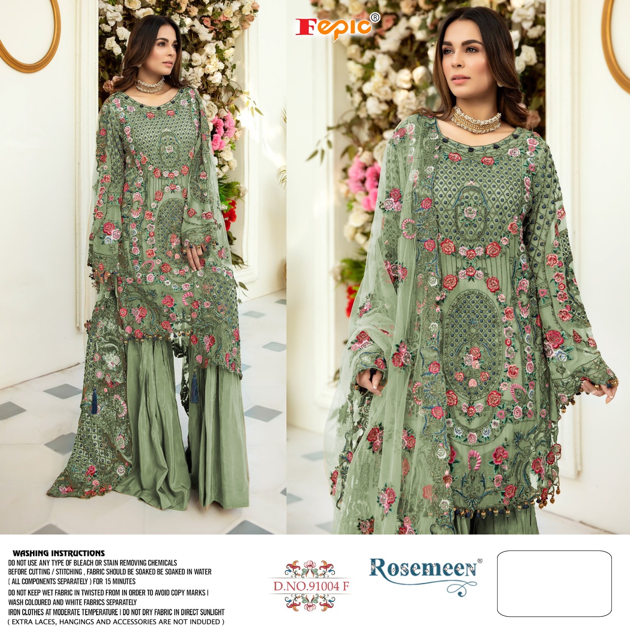 FEPIC Rosemeen  91004  F Salwar Kameez Net heavy embroidered Singles