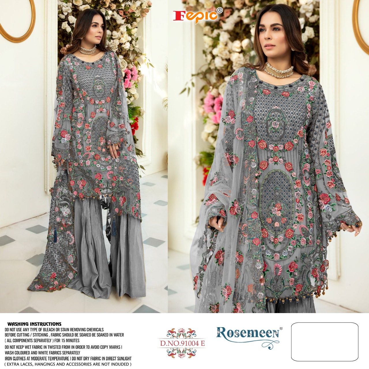 FEPIC Rosemeen  91004 E Salwar Kameez Net heavy embroidered Singles