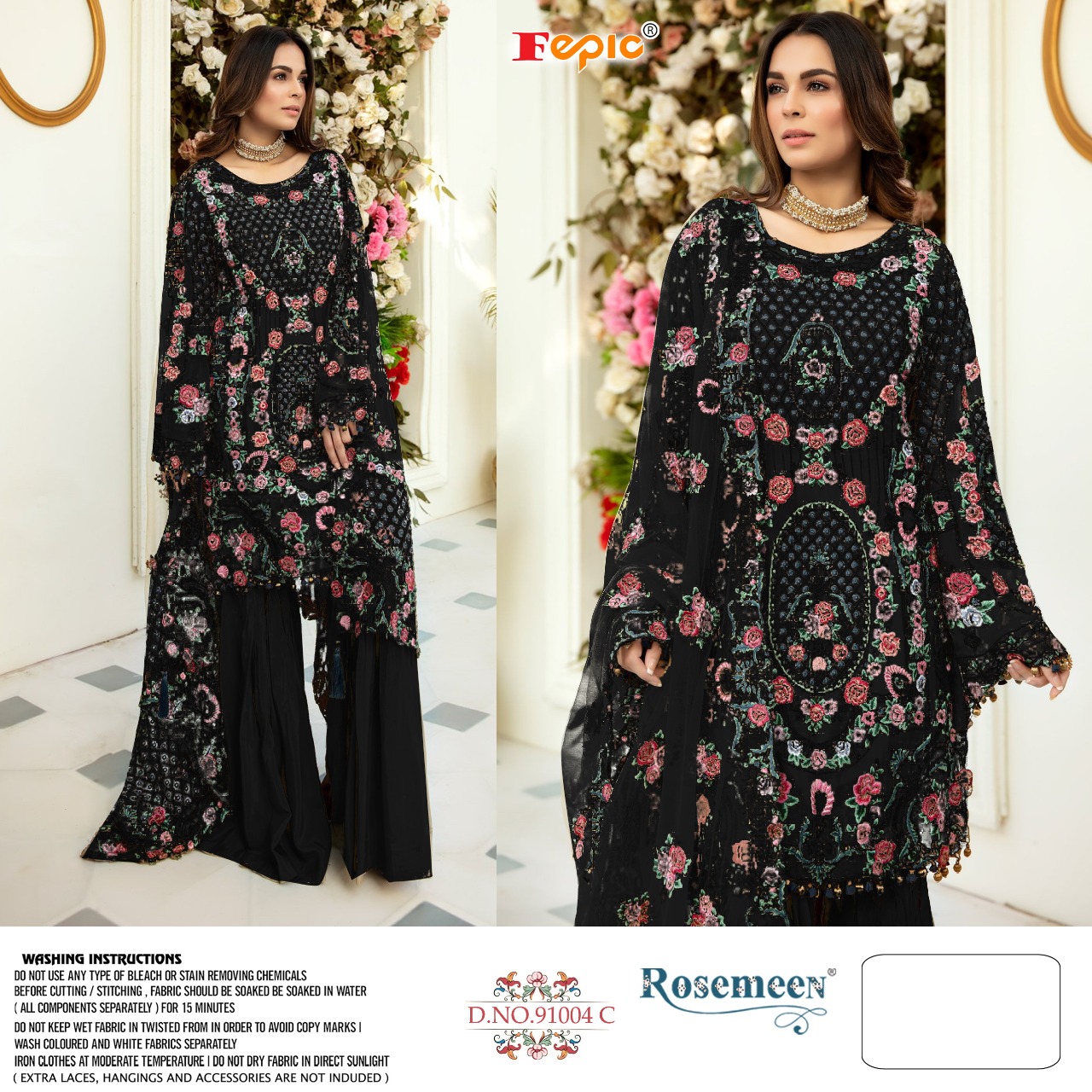 FEPIC Rosemeen  91004  C Salwar Kameez Net heavy embroidered Singles