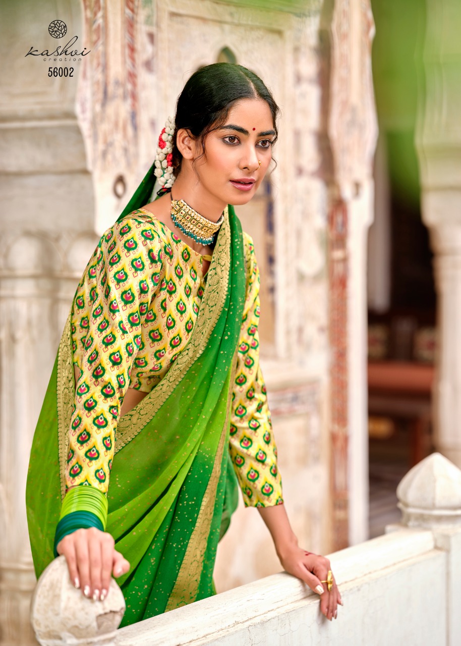 Lt kashvi creation gulmohar georgette new and modern style saree catalog