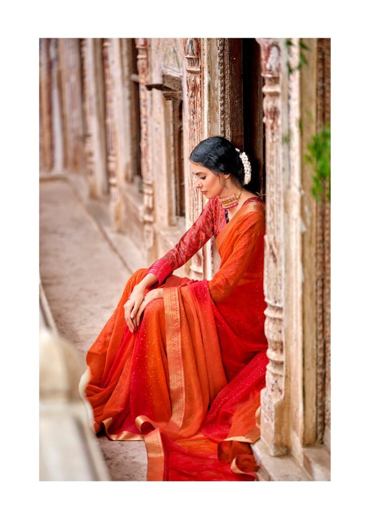 Lt kashvi creation gulmohar georgette new and modern style saree catalog