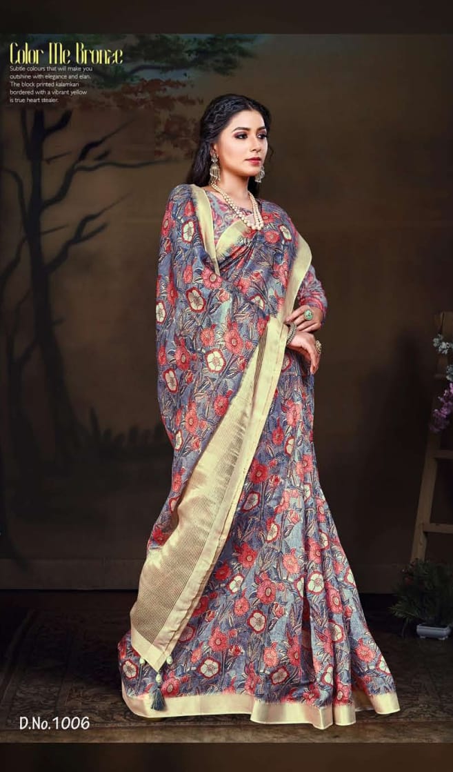 ranisaa sarees hasrat 1001 to 1006 soft cotton regal print saree catalog