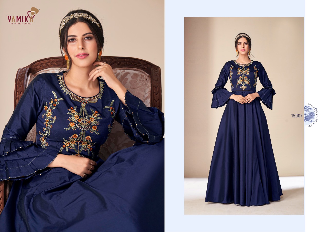 vamika rangh mahal silk festive look indo western catalog