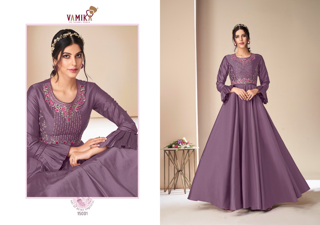 vamika rangh mahal silk festive look indo western catalog