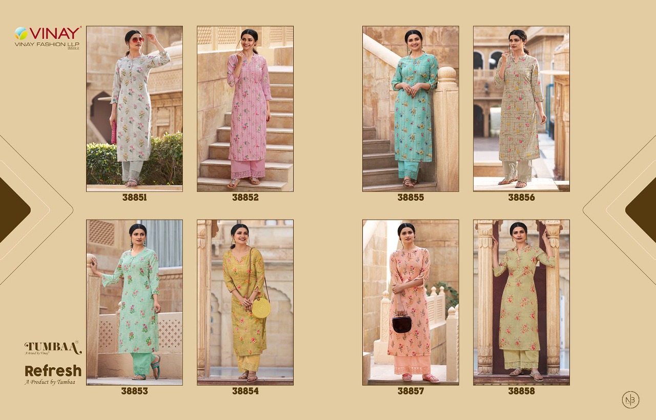 vinay fashion tumbaa refresh cotton elegant look Kurti bottom with dupatta catalog